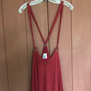 Free People pinafore dress, maroon